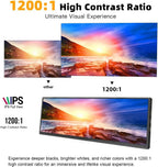 12.7 inch Long Strip Secondary Screen 2880x864 IPS Monitor 120Hz 100% sRGB USB C HDMI QHD Wide External Portable Display for Windows PC