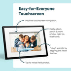 Skylight Digital Picture Frame 2 – 10" Full HD Wi-Fi Touch Screen, 16GB Digital Photo Frame, Load Photos & Videos Directly from Phone, Anti-Glare, Ideal for Personalized Gifting, Black - w/NA Adapter