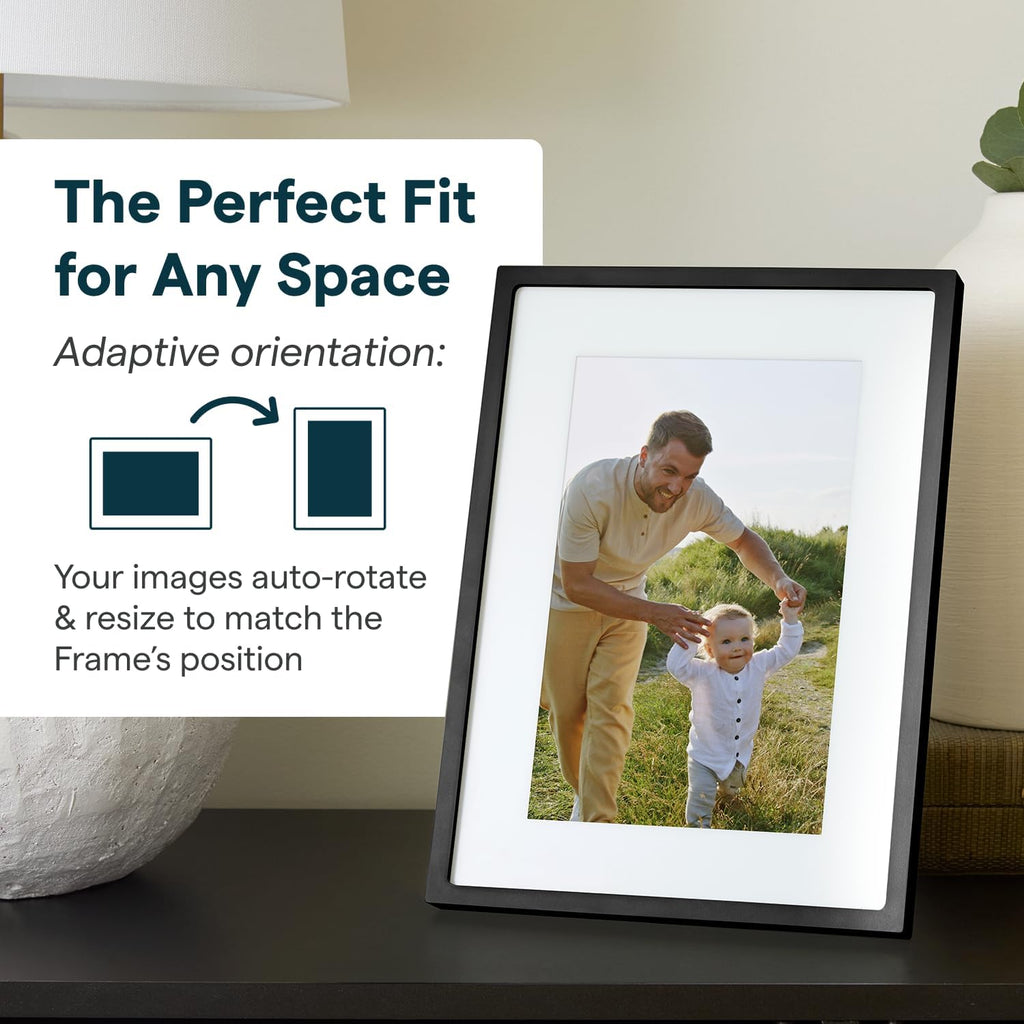 Skylight Digital Picture Frame 2 – 10" Full HD Wi-Fi Touch Screen, 16GB Digital Photo Frame, Load Photos & Videos Directly from Phone, Anti-Glare, Ideal for Personalized Gifting, Black - w/NA Adapter