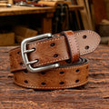 Men's Double-Pin Buckle Leather Belt | SUNPINT