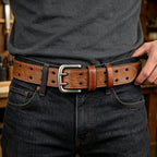 Men's Double-Pin Buckle Leather Belt | SUNPINT