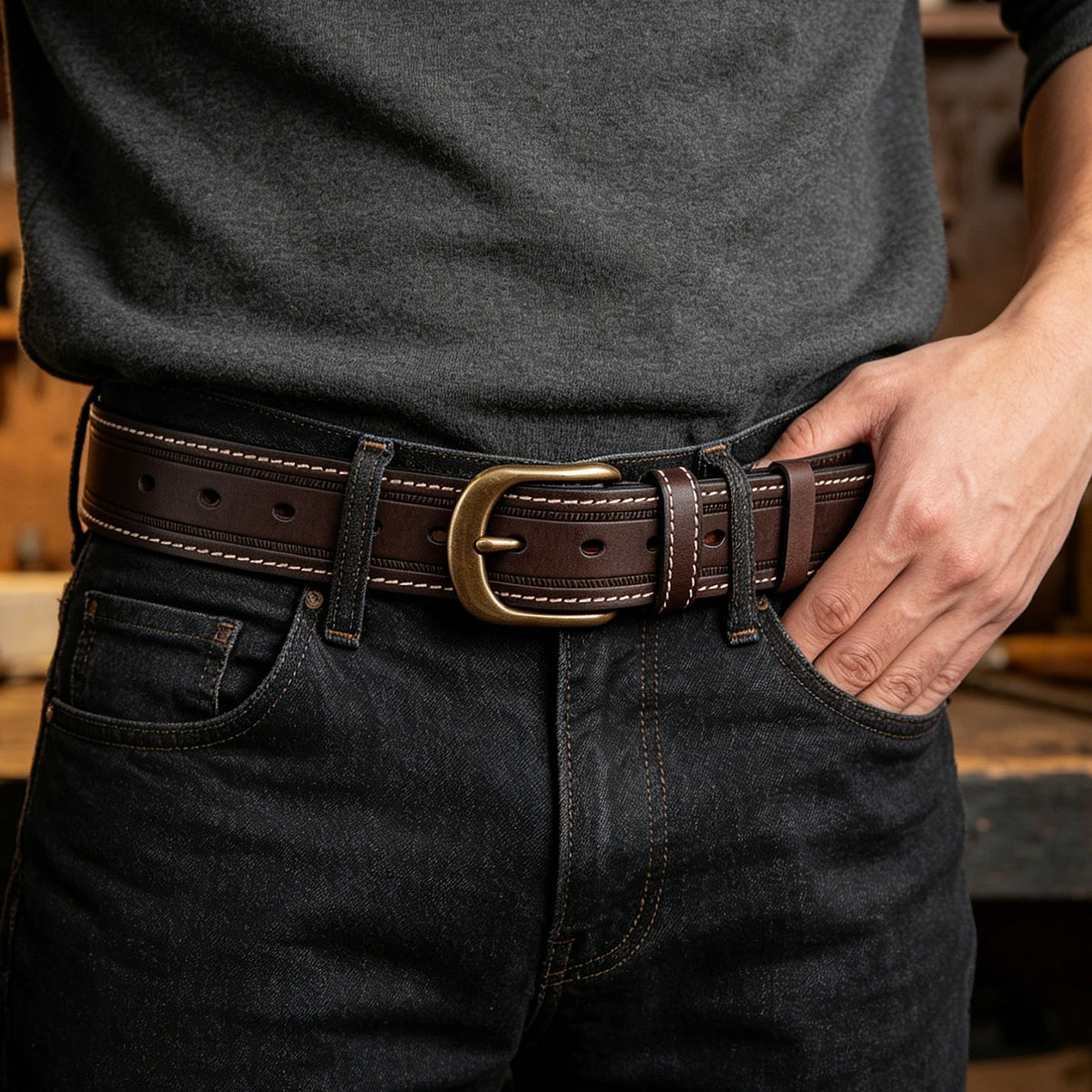 Handcrafted Top-Grain Cowhide Waist Belt